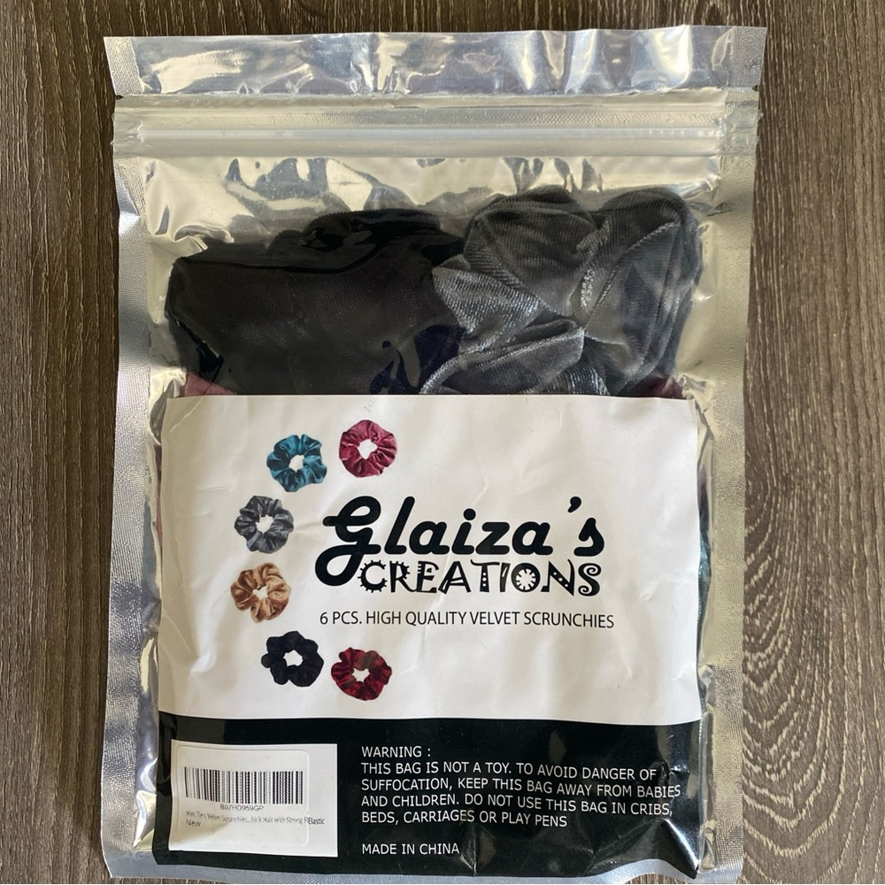 6 Piece High Quality Velvet Hair Scrunchies Multicolor